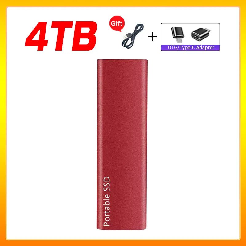 Storazone Red  4TB Original Portable External Hard Drive1TB 2TB Mobile Solid State Drive USB 3.1  External  hard disk ssd for Notebook Laptop Mac