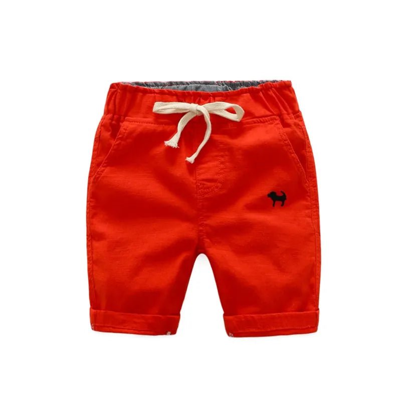 Storazone Red / 6T 2023 Summer Boys Casual Shorts Children Cotton Elastic Waist Pants Toddler Kids Knee Length Pants Solid Color Baby Boys Clothes