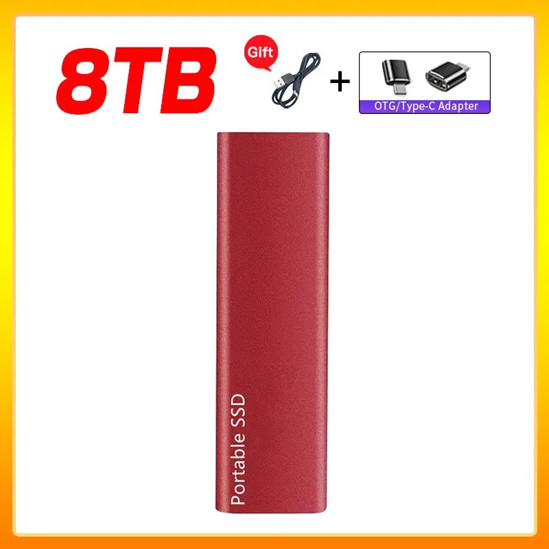 Storazone Red  8TB Original Portable External Hard Drive1TB 2TB Mobile Solid State Drive USB 3.1  External  hard disk ssd for Notebook Laptop Mac