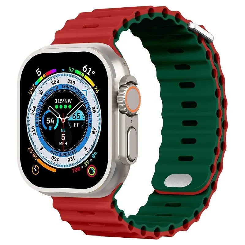 Storazone Red army green / For 38mm 40mm 41mm Silicone strap For Apple watch Ultra/2 49mm Sports breathable soft wrist band For iwatch 9 8 7 6 5 4 SE 45mm 41mm 44mm 42mm 40mm