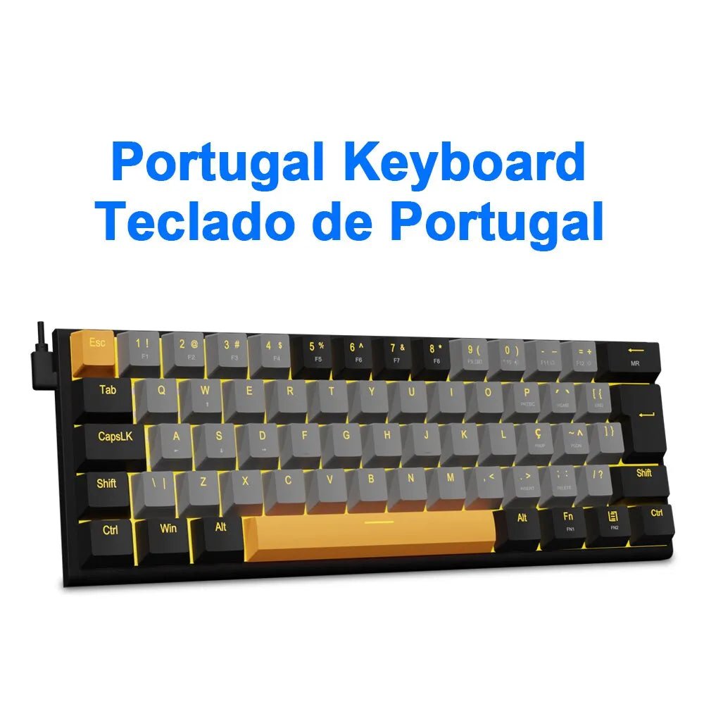 Storazone Red axis / Z11-GB-PT E-YOOSO Z11 USB Mechanical Gaming Wired Keyboard Red Switch 61 Keys Gamer Russian Brazilian Portuguese for Computer PC Laptop