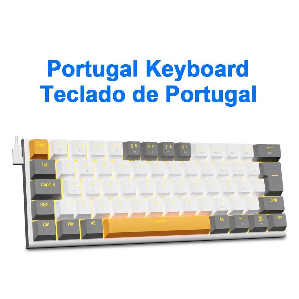 Storazone Red axis / Z11-WG-PT E-YOOSO Z11 USB Mechanical Gaming Wired Keyboard Red Switch 61 Keys Gamer Russian Brazilian Portuguese for Computer PC Laptop