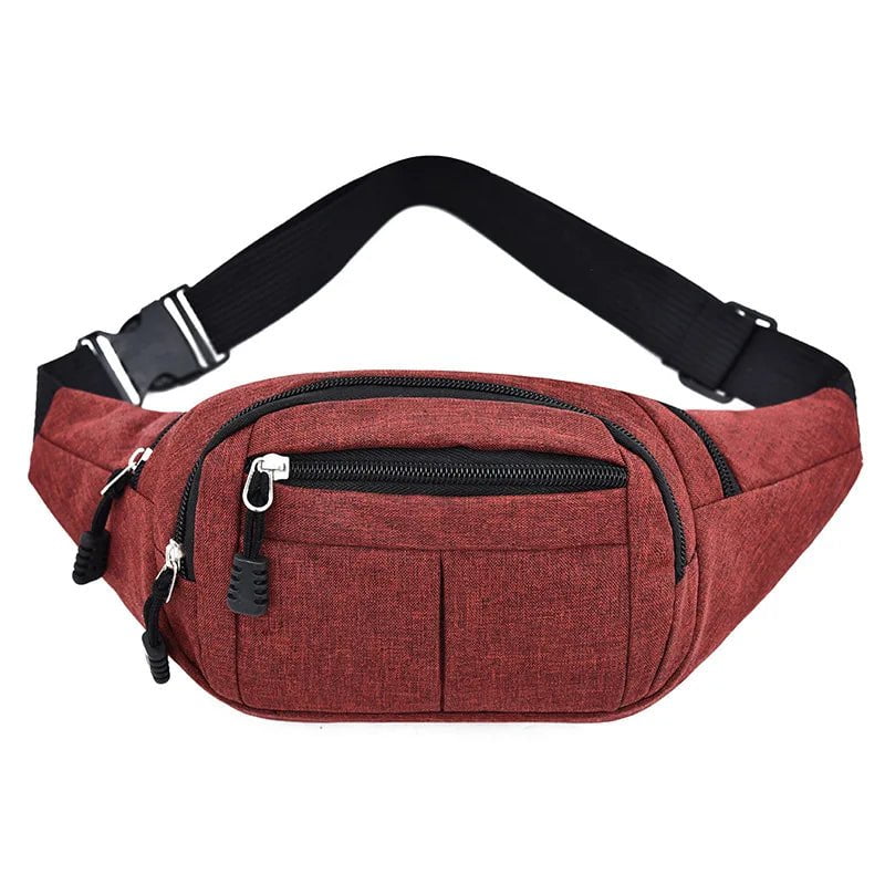 Storazone Red B Men's Breast Package Waterproof Outdoor Sports Bag Canvas Pouch Korean-style Waist Bag Fanny Pouch Crossbody Male Banana Bag