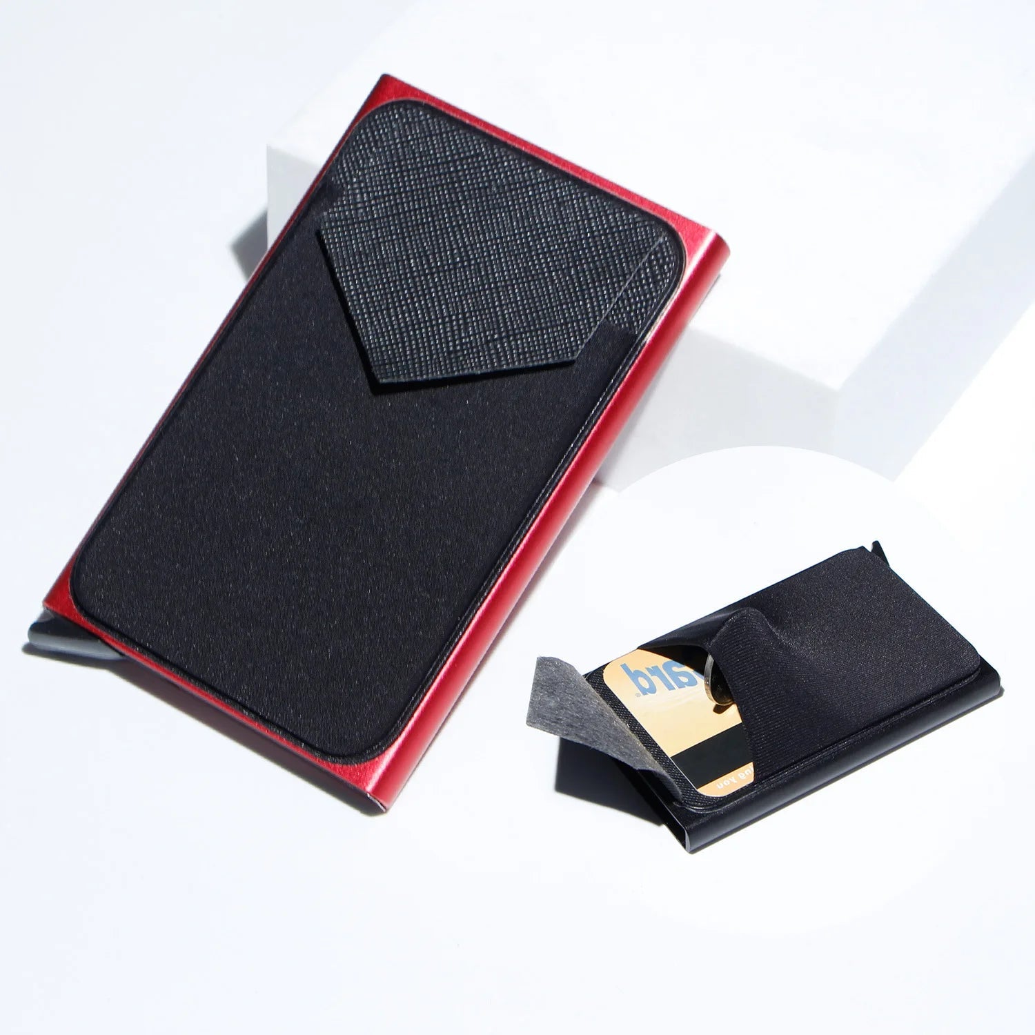 Storazone Red C Carbon Fiber Card Holder Wallets Men RFID Black Magic Trifold Leather Slim Mini Wallet Small Money Bag Male Purses Wallet Women