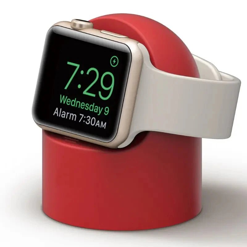Storazone Red / CHINA Charger Stand For Apple Watch Series Ultra/8/SE2/7/6/SE/4/3 49mm/45mm/44mm/42mm/41mm/40mm/38mm Durable Silicone Nightstand Mode