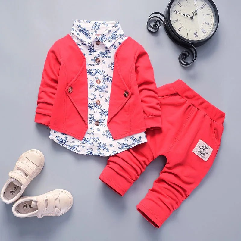 Storazone red color / 3T（户外运动） Toddler boys Clothes Outfits cotton Clothing set 2pcs gentleman Wear Little child For 1 2 3 4 Years size infant suit outerwear