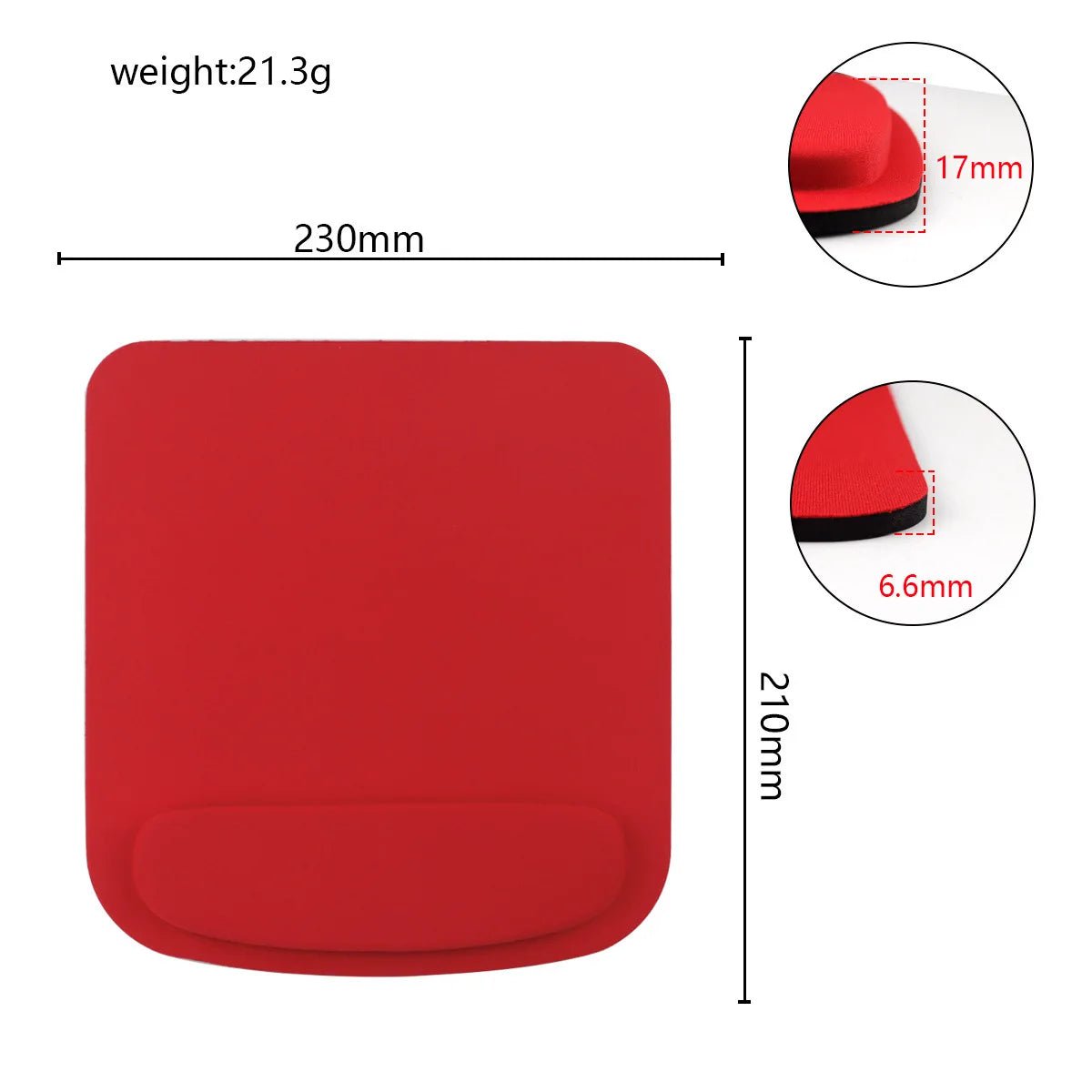Storazone Red Computer Game Mouse Pad Environmental Eva Ergonomic Mousepad Wrist Pad Solid Color Comfortable Mouse Mats For Office Accessories