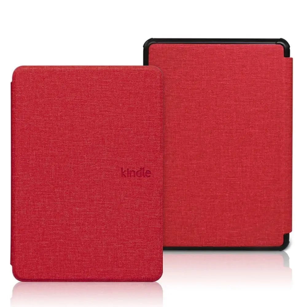 Storazone Red Fabric Magnetic Smart Case For 6 All-new Kindle (2022 Release) 11th Generation Built-in Light 6 Inch Gen Cover Sleeve Funda