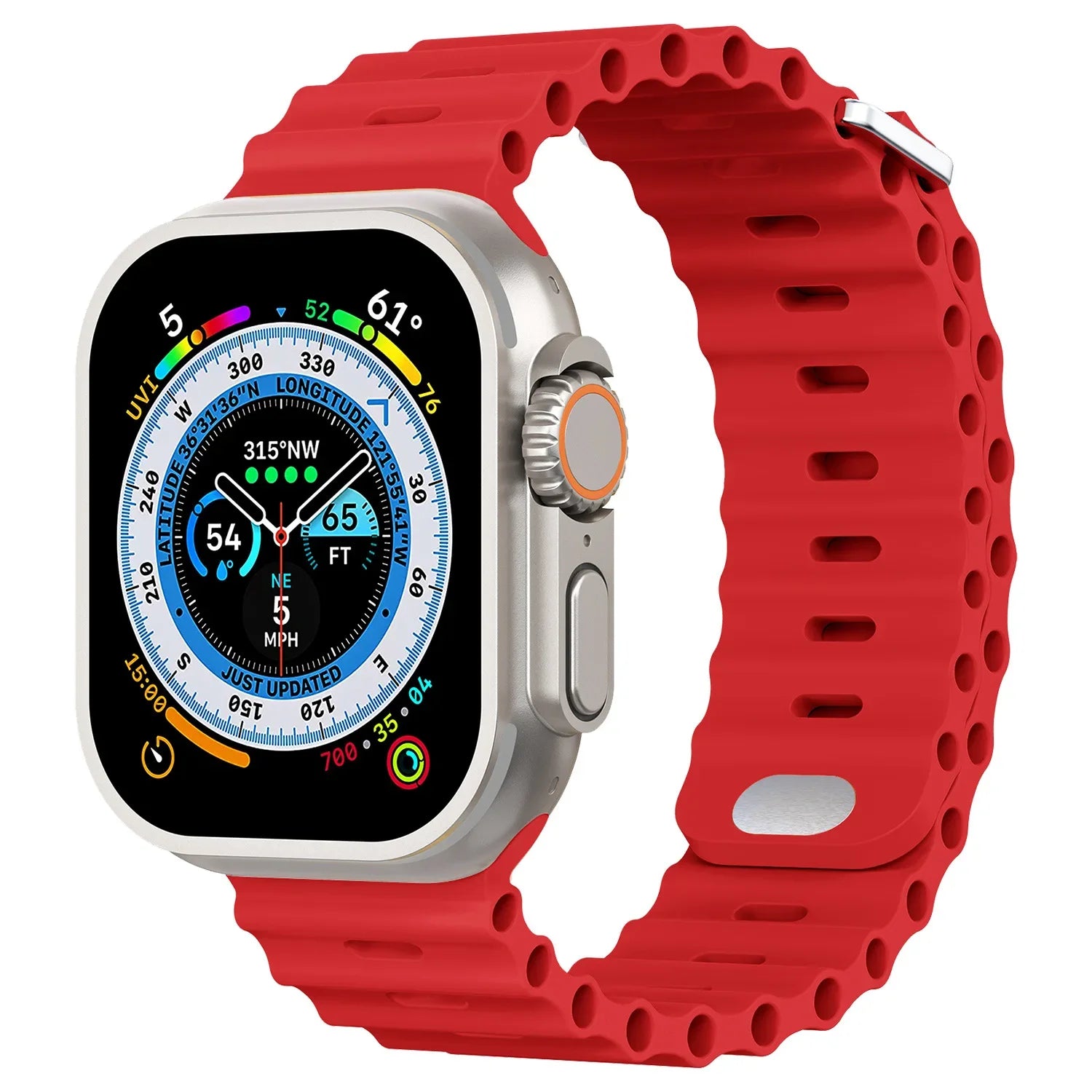 Storazone Red / For 38mm 40mm 41mm Silicone strap For Apple watch Ultra/2 49mm Sports breathable soft wrist band For iwatch 9 8 7 6 5 4 SE 45mm 41mm 44mm 42mm 40mm