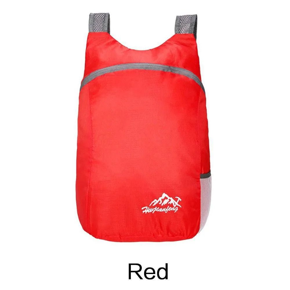 Storazone Red JJYY Foldable Waterproof Outdoor Sports Backpack - Ultra Light Portable Travel Bag for Travel Camping Running Fitness Shopping