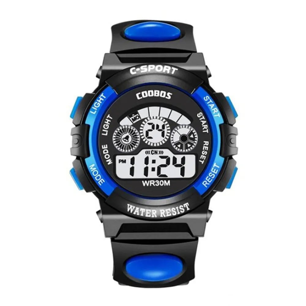Storazone Red Kids Electronic Watches Color Luminous Dial Life Waterproof Multi Function Luminous Aalarm Clocks Watch For Boys And Girls