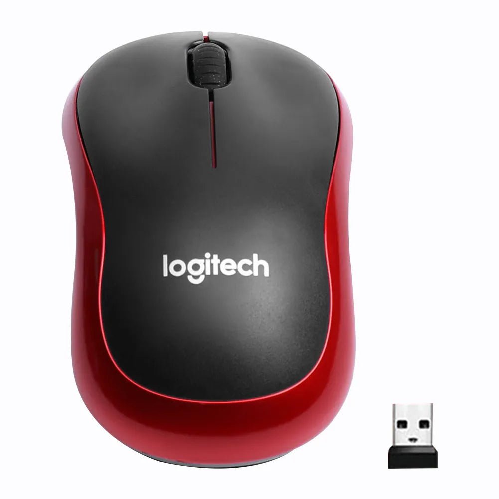 Storazone Red Logitech M185 Wireless Mouse 2.4 GHz USB 1000DPI 3 Buttons Silent Gaming Optical Navigation Mice for PC/Laptop Mouse Gamer