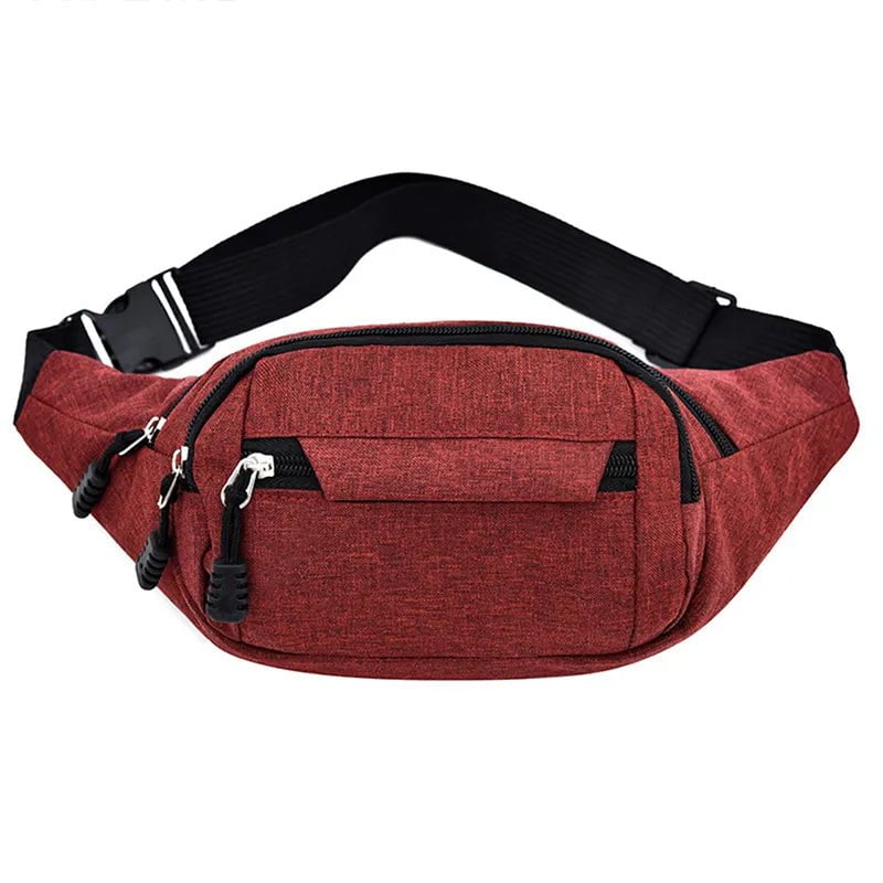 Storazone Red Men's Breast Package Waterproof Outdoor Sports Bag Canvas Pouch Korean-style Waist Bag Fanny Pouch Crossbody Male Banana Bag