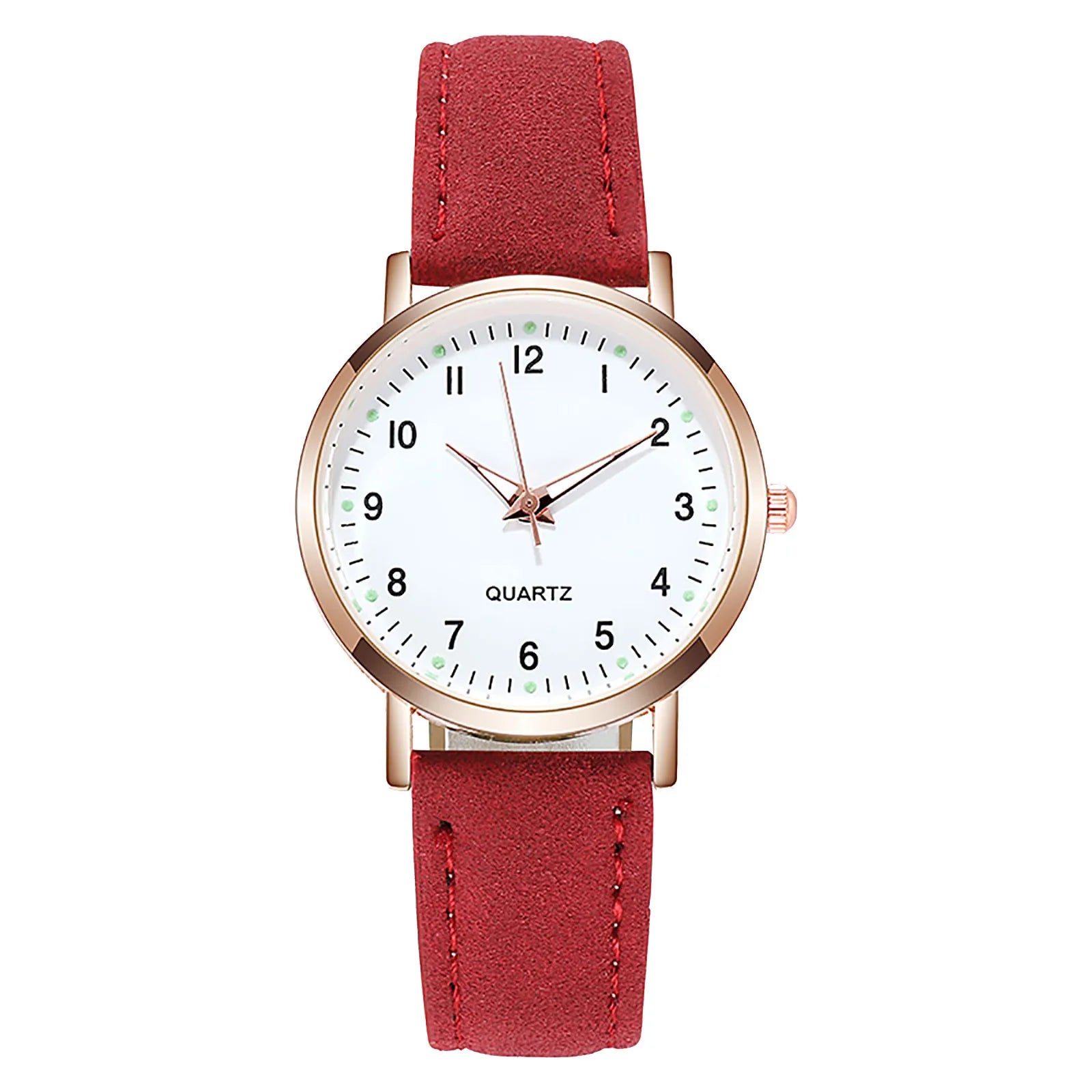 Storazone Red NEW Watch Women Fashion Casual Leather Belt Watches Simple Ladies' Small Dial Quartz Clock Dress Wristwatches Reloj mujer