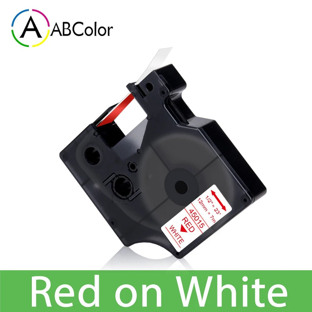 Storazone Red on White / 6mm 45013 Label Tape Black on White For Dymo D1 45013 45018 12mm Label Cartridge For Dymo LabelManager 160 280 COLORPOP Label Maker