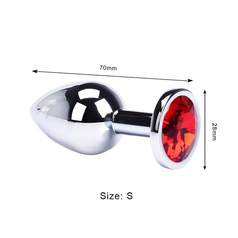 Storazone Red / S - 28mm Sex Vibrator Metal Anal Toys For Women Adult Sex Products For S Men Butt Plug Stainles Steel Anal Plug Sex Toys Anal DildoToys