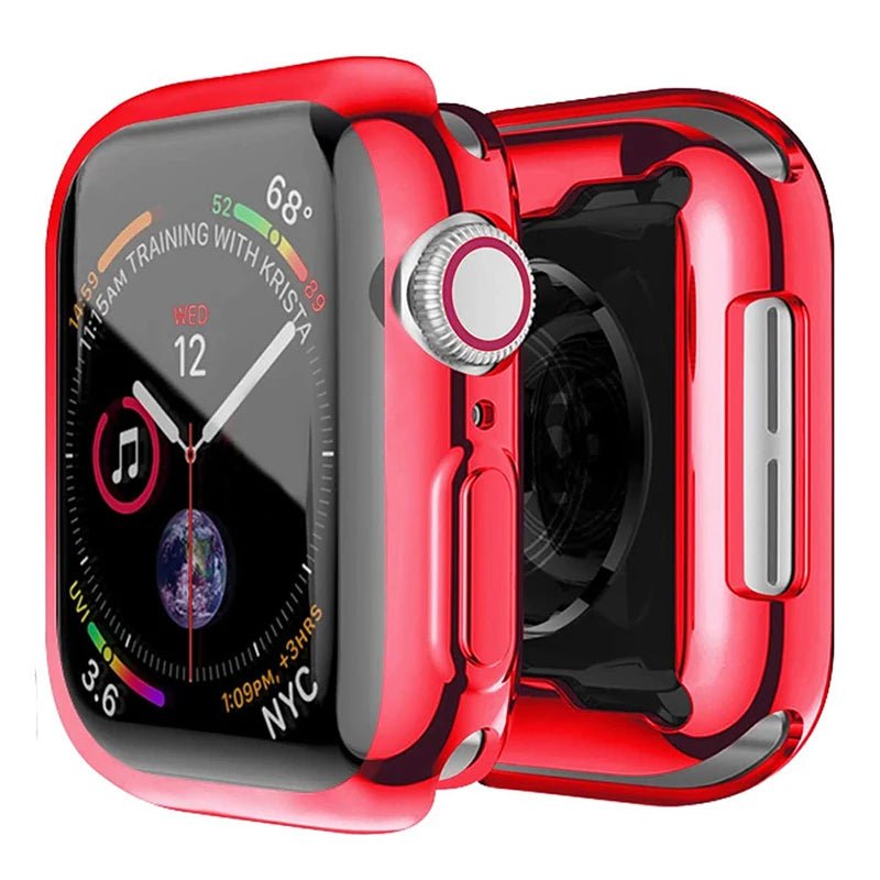 Storazone Red / Series 7 8 45MM Screen Protector For Apple Watch Case 45MM 41MM 44MM 40MM TPU bumper Cover 42MM 38MM accessories iwatch series 8 7 SE 6 5 4 3