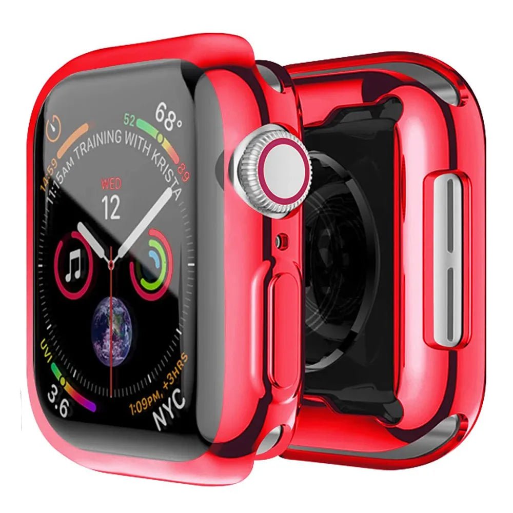 Storazone Red / Series 7 8 9 45MM Screen Protector for Apple Watch Case 45mm 41mm 44MM 40MM 42mm 38MM Full TPU Bumper Cover Accessories Iwatch Series 9 8 7 SE 6 3