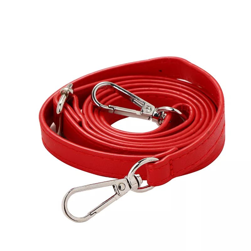 Storazone red silver buckle / 110CM-125CM 125CM Long PU Leather Bag Strap Accessories for handbags 1.2CM Wide Shoulder Bag Strap For crossbody Replacement Strap For Bags