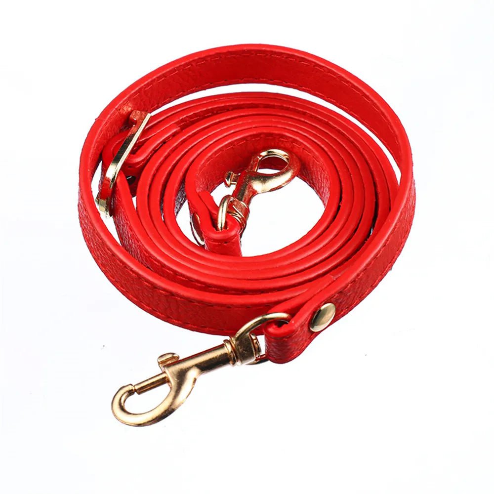 Storazone Red / silver New 120cm Long PU Leather Shoulder Bag Strap Bag Handles DIY Replacement Purse Handle for Handbag Belts Strap Bag Accessories