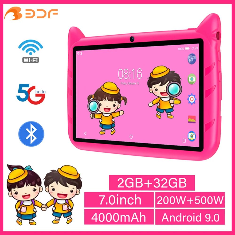 Storazone Red / Standard / CHINA New 5G WiFi 7 Inch Tablet Pc Children's Gift Kids Learning Education Tablets Android 9.0 Quad Core 2GB RAM 32GB ROM Dual Cameras