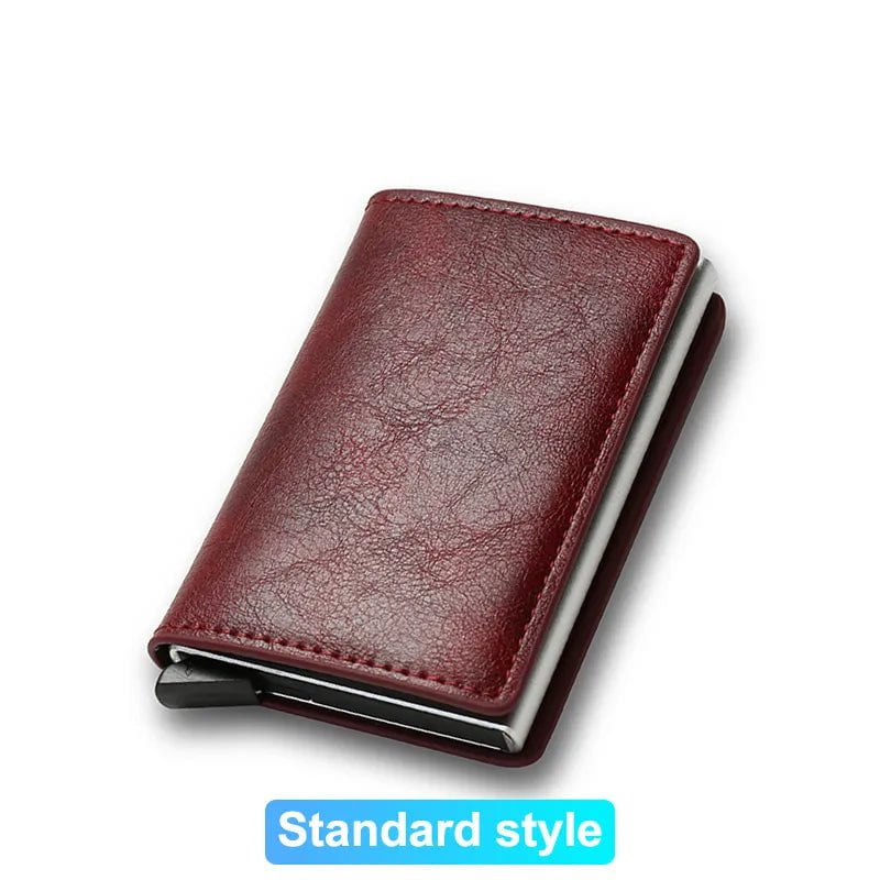 Storazone Red (Standard) Rfid Credit Card Holder Men Wallets Bank Cardholder Case Small Leather Slim Thin Magic Mini Wallet Smart Minimalist Wallet  2023