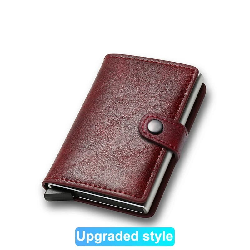 Storazone Red (Upgraded) Rfid Credit Card Holder Men Wallets Bank Cardholder Case Small Leather Slim Thin Magic Mini Wallet Smart Minimalist Wallet  2023