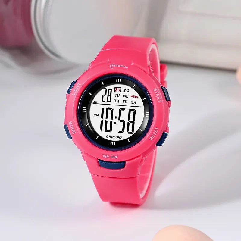 Storazone Red UTHAI CE49 Kids Watches Fashion Luminous Waterproof Alarm Clock Smart Watches Boys and Girls Student Electronic Watch Gift