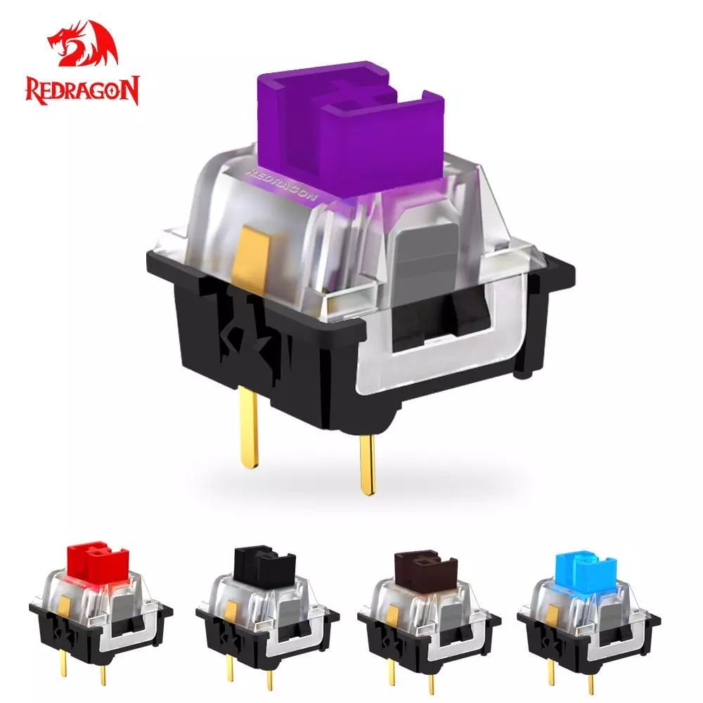 Storazone REDRAGON SMD RGB MX switch 3Pin Clicky Linear Tactile silent red blue Black Brown Purple Switche For Backlit Mechanical keyboard