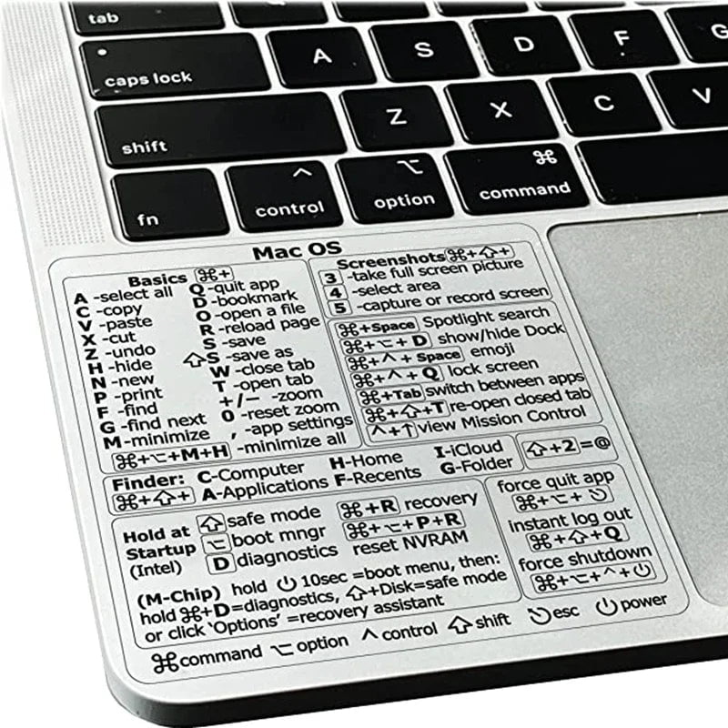 Storazone Reference Keyboard Shortcut Stickers Adhesive For PC Laptop Desktop Short Cut Sticker for Apple Mac Chromebook Window Photoshop