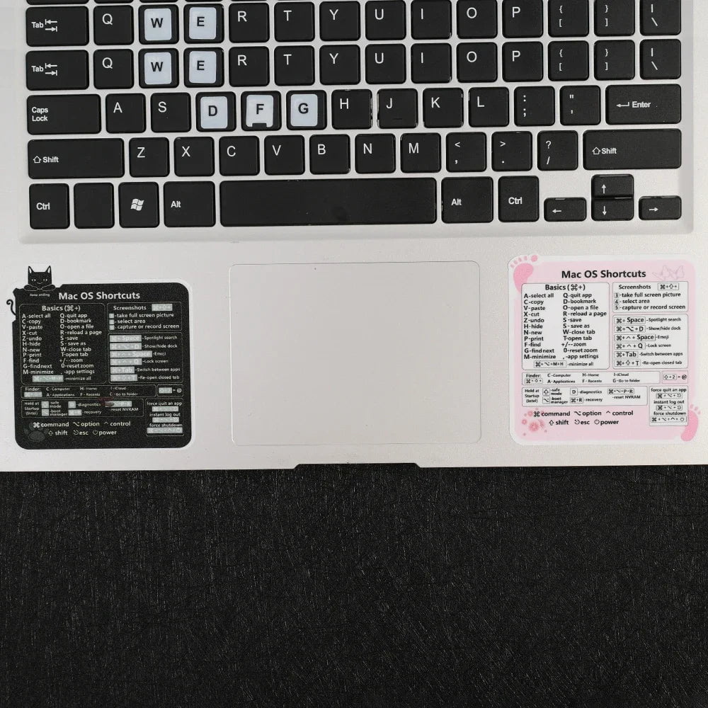 Storazone Reference Keyboard Shortcut Stickers Adhesive For PC Laptop Desktop Short Cut Sticker for Apple Mac Chromebook Window Photoshop