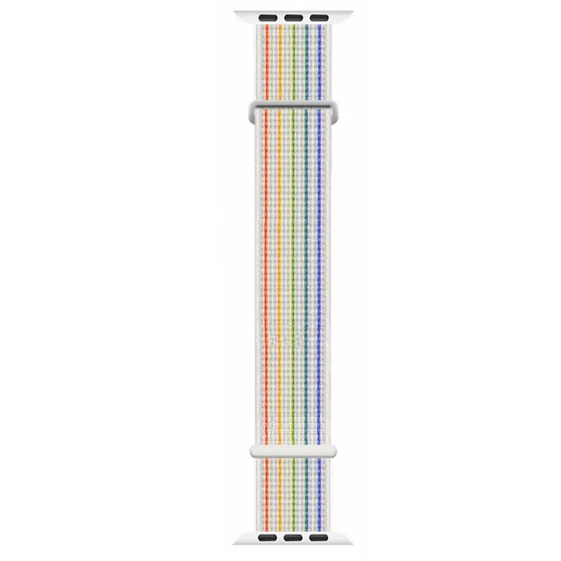 Storazone Reflective rainbow / 38mm 40mm 41mm Nylon Strap For Apple Watch Band Ultra 9 8 7 SE 6 5 3 38MM 42MM 40MM 44MM smartwatch Accessorie bracelet iWatch serie 45MM 41MM