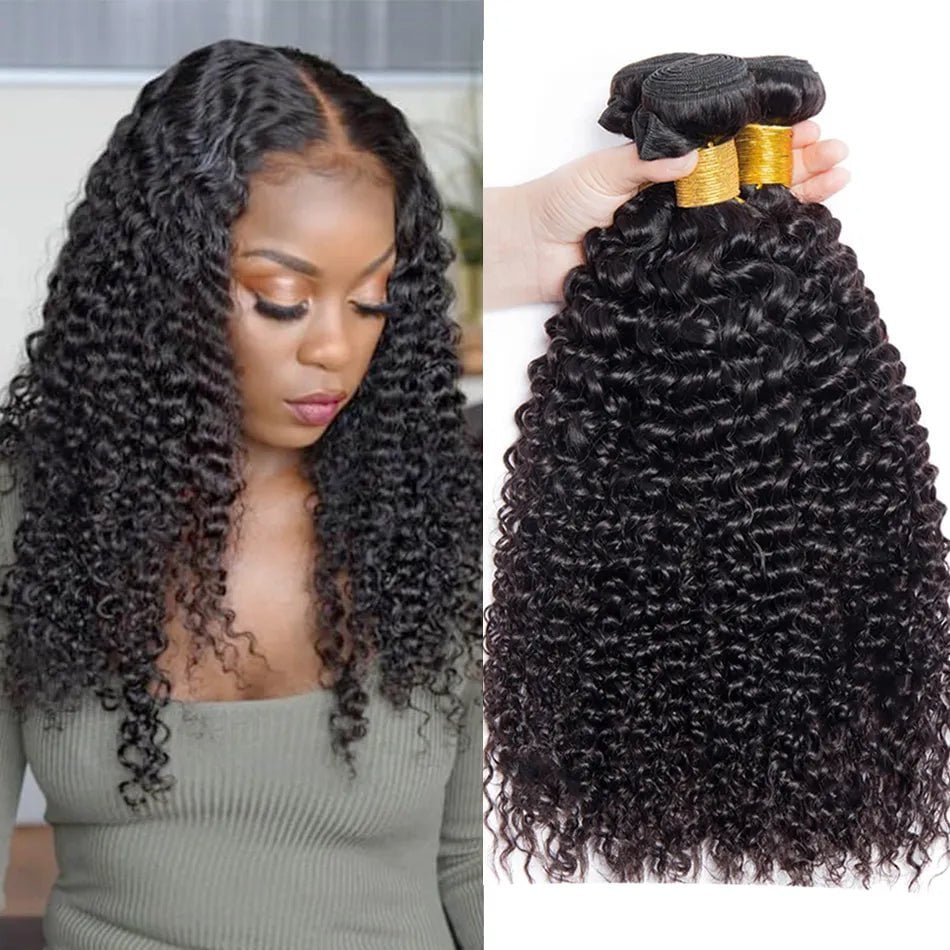 Storazone Remy Hair / >=25% / 10inches Mongolian Kinky Curly Human Hair Bundles Wholesale 1/3/4 Pieces Natural Hair Extensions Topper Woman Human Hair Free Shipping