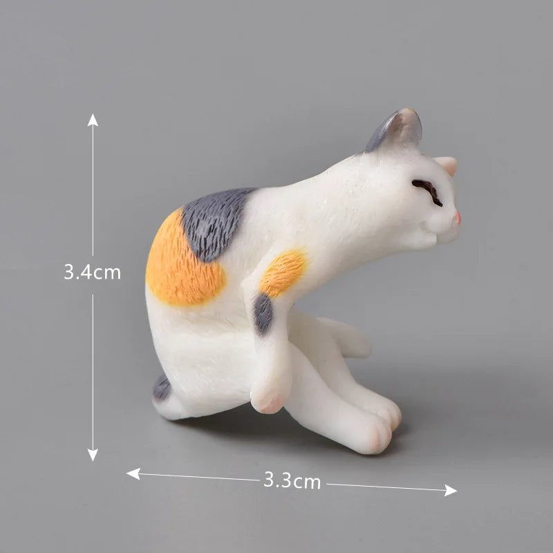 Storazone Resin Cats 10 Resin Cats Ornament Kitten Figurine Animal Miniature Fairy Garden Doll House Decoration DIY Micro Landscape Home Decor