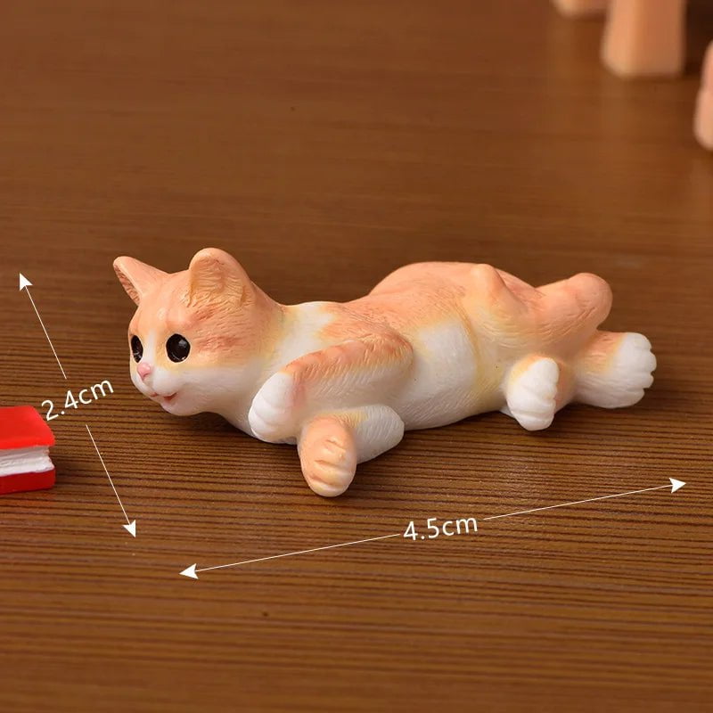 Storazone Resin Cats 11 Resin Cats Ornament Kitten Figurine Animal Miniature Fairy Garden Doll House Decoration DIY Micro Landscape Home Decor