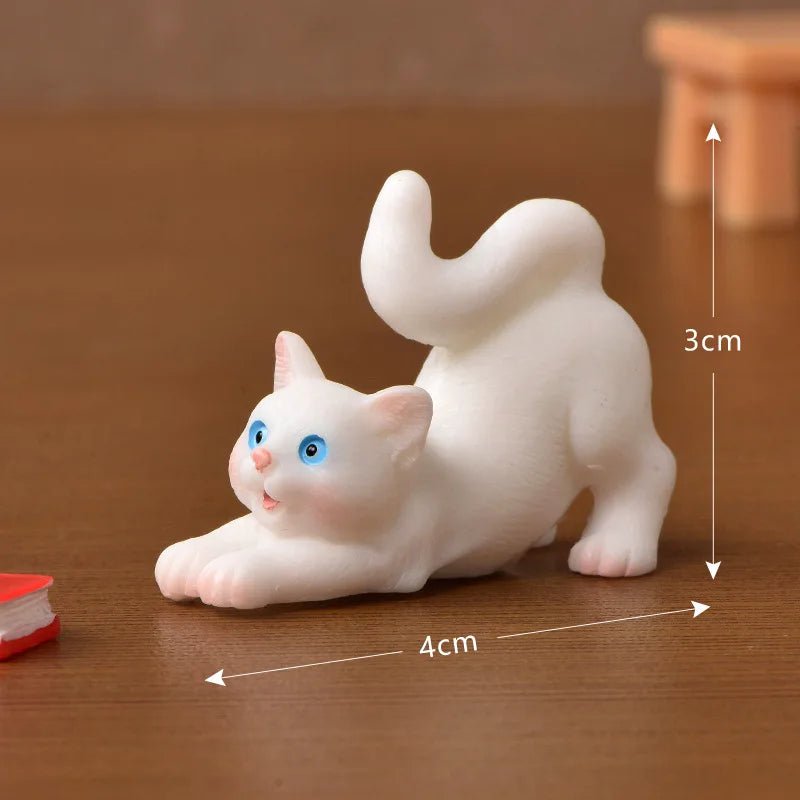 Storazone Resin Cats 5 Resin Cats Ornament Kitten Figurine Animal Miniature Fairy Garden Doll House Decoration DIY Micro Landscape Home Decor