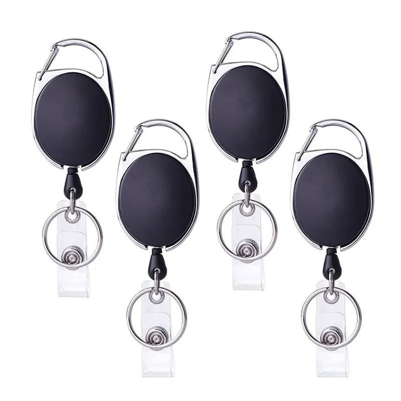 Storazone Retractable Badge Reel with Card Holder Reel Clip Key Ring Retractable ID Card Holder Key Chain Holders for Office Name Tag