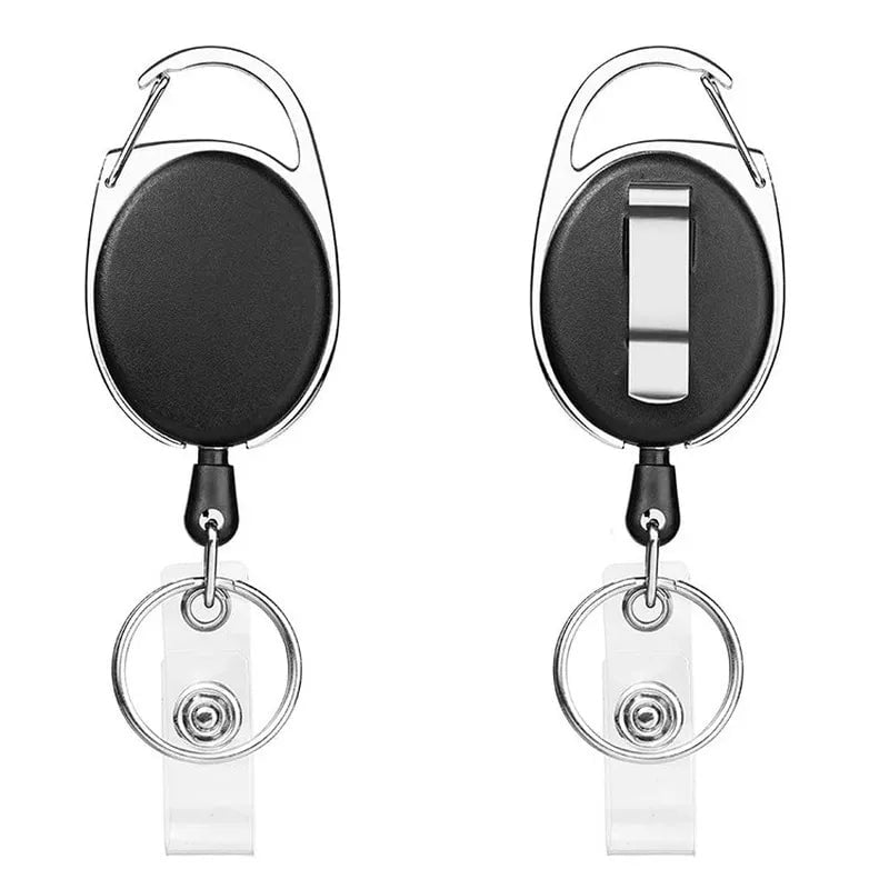 Storazone Retractable Badge Reel with Card Holder Reel Clip Key Ring Retractable ID Card Holder Key Chain Holders for Office Name Tag