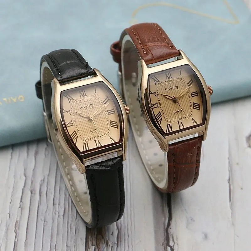 Storazone Retro Brown Women Watches Qualities Small Ladies Wristwatches Vintage Leather Bracelet Watch Fashion Brand Female Envío Gratis