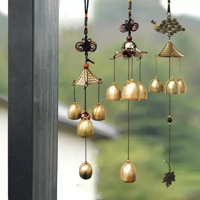 Storazone Retro Wind Chimes Copper Wind Bell Hanging Pendants Garden Decorations Outdoor Oriental Lucky Pendants Campanillas De Viento 풍경종