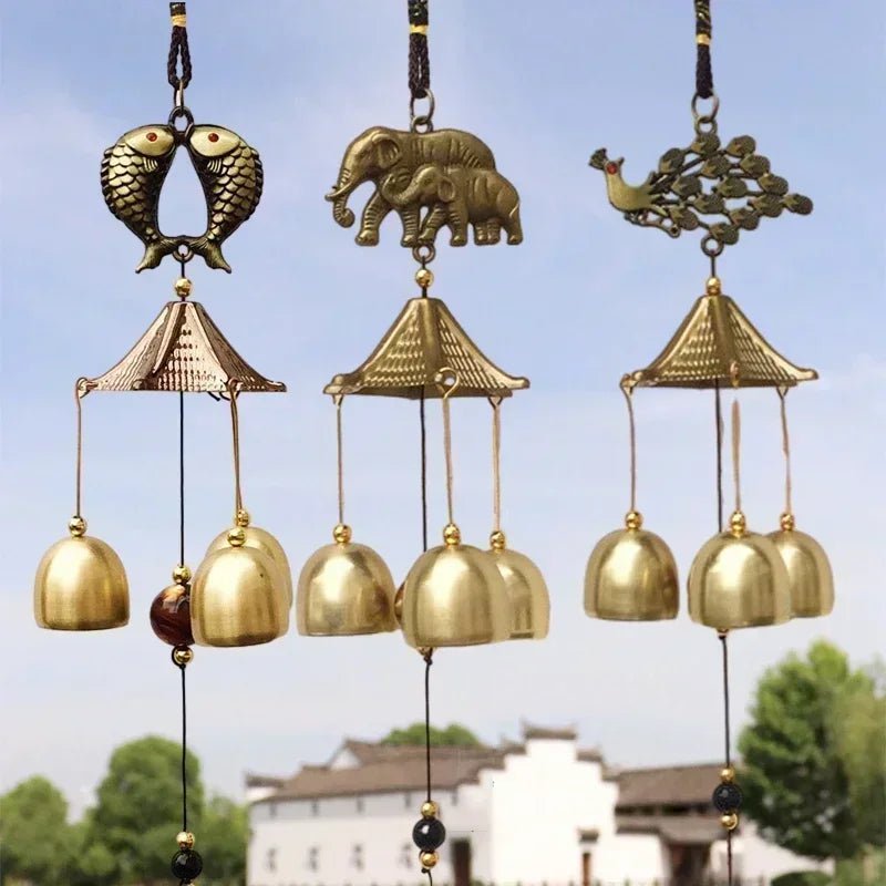 Storazone Retro Wind Chimes Copper Wind Bell Hanging Pendants Garden Decorations Outdoor Oriental Lucky Pendants Campanillas De Viento 풍경종