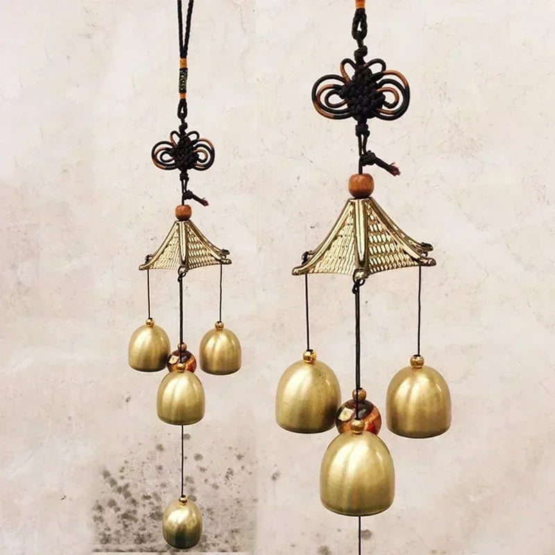 Storazone Retro Wind Chimes Copper Wind Bell Hanging Pendants Garden Decorations Outdoor Oriental Lucky Pendants Campanillas De Viento 풍경종