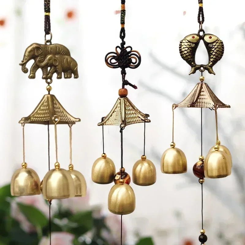 Storazone Retro Wind Chimes Copper Wind Bell Hanging Pendants Garden Decorations Outdoor Oriental Lucky Pendants Campanillas De Viento 풍경종