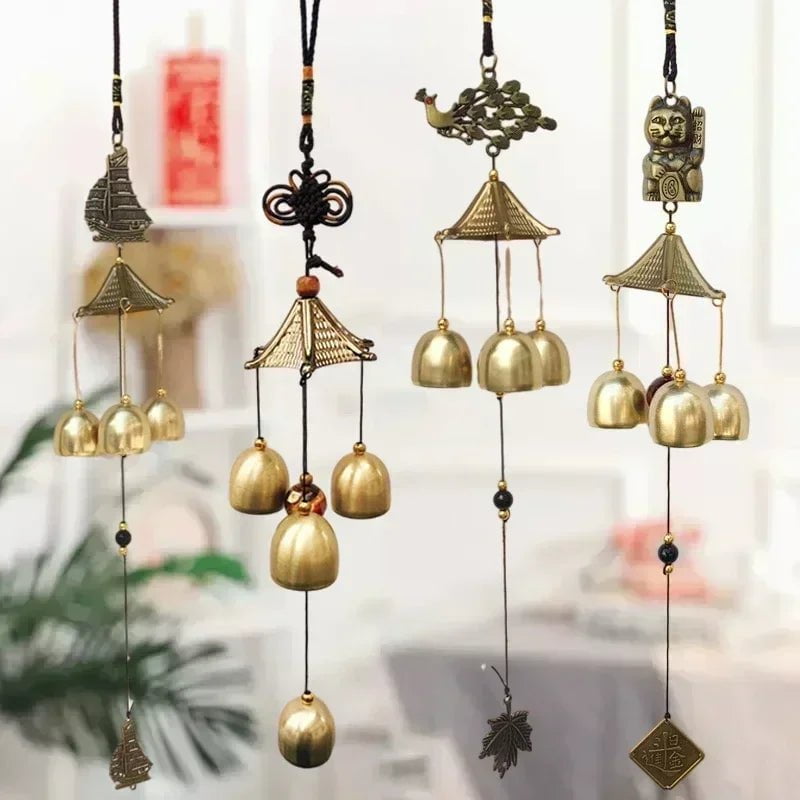 Storazone Retro Wind Chimes Copper Wind Bell Hanging Pendants Garden Decorations Outdoor Oriental Lucky Pendants Campanillas De Viento 풍경종