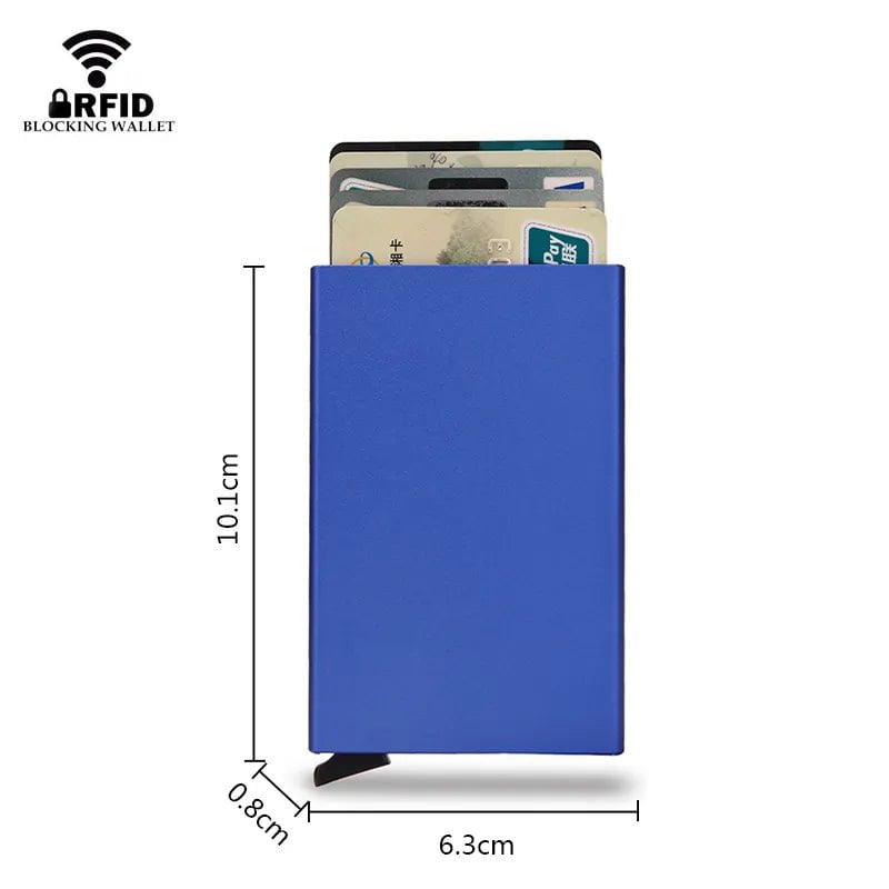 Storazone Rfid Smart Wallet Card Holder Metal Thin Slim Men Women Wallets Pop Up Minimalist Wallet Small Black Purse Vallet Walets for Men