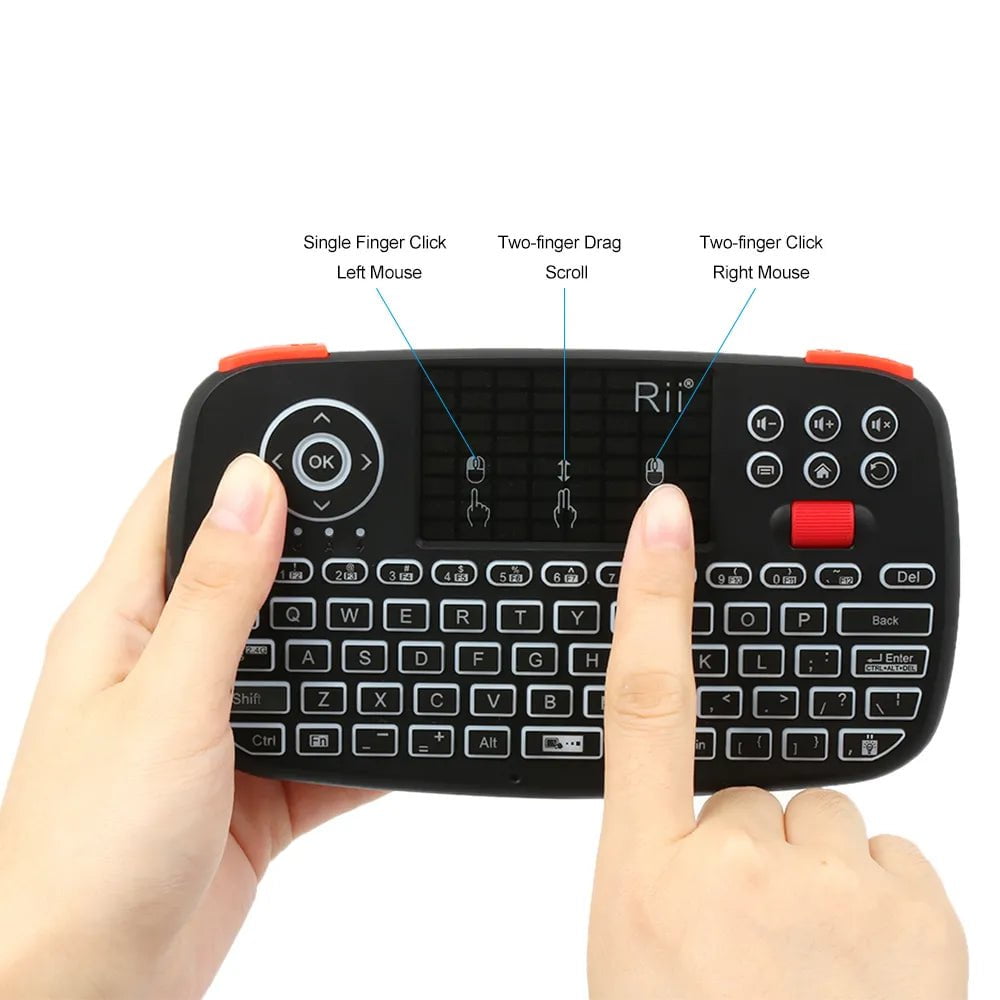 Storazone Rii i4 Mini BT Wireless Keyboard With Touchpad 2.4GHz Backlit Mouse Remote Control For Windows Android TV Box Smart TV