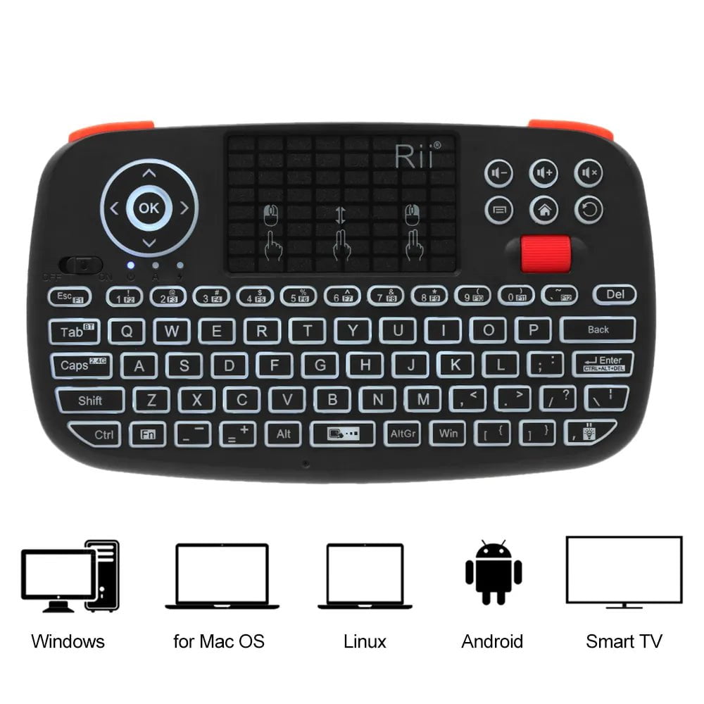 Storazone Rii i4 Mini BT Wireless Keyboard With Touchpad 2.4GHz Backlit Mouse Remote Control For Windows Android TV Box Smart TV