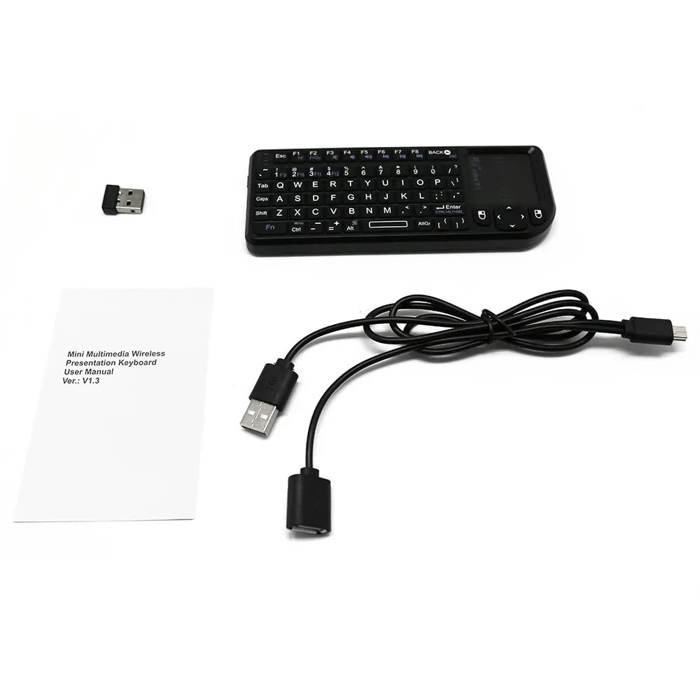 Storazone Rii X1 2.4GHz Mini Wireless Keyboard English/ES/FR Keyboards with TouchPad for Android TV Box/PC/Laptop