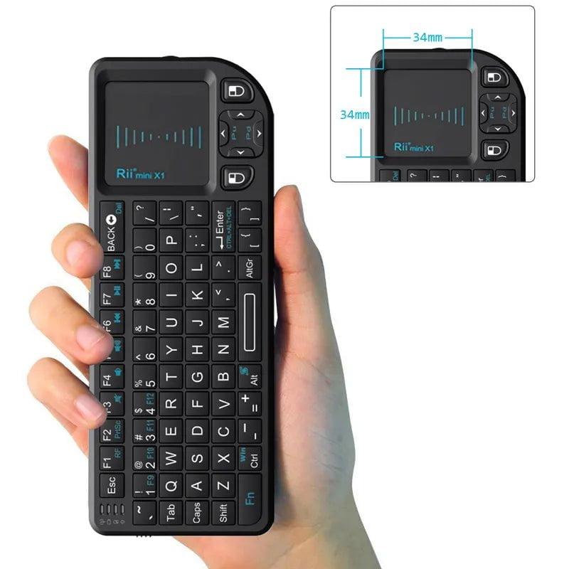 Storazone Rii X1 2.4GHz Mini Wireless Keyboard English/ES/FR Keyboards with TouchPad for Android TV Box/PC/Laptop