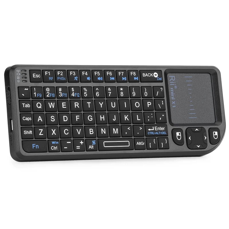 Storazone Rii X1 2.4GHz Mini Wireless Keyboard English/ES/FR Keyboards with TouchPad for Android TV Box/PC/Laptop